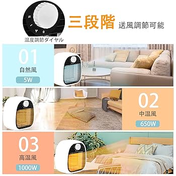 温風機 Amazon | Cleovin セラミックヒーター 小型 ファンヒーター